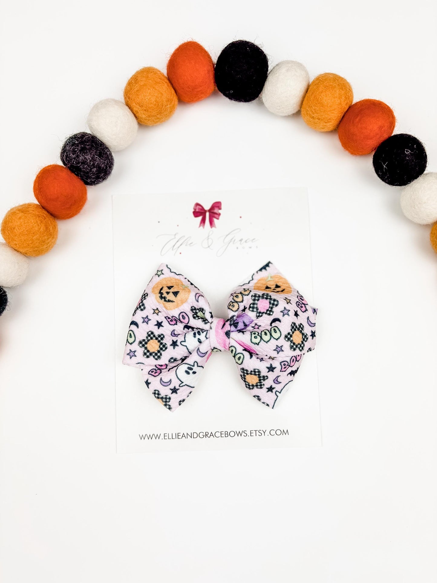 Bullet Fabric Halloween Bow - Classic Baby Headband - Pinwheel Baby Bow