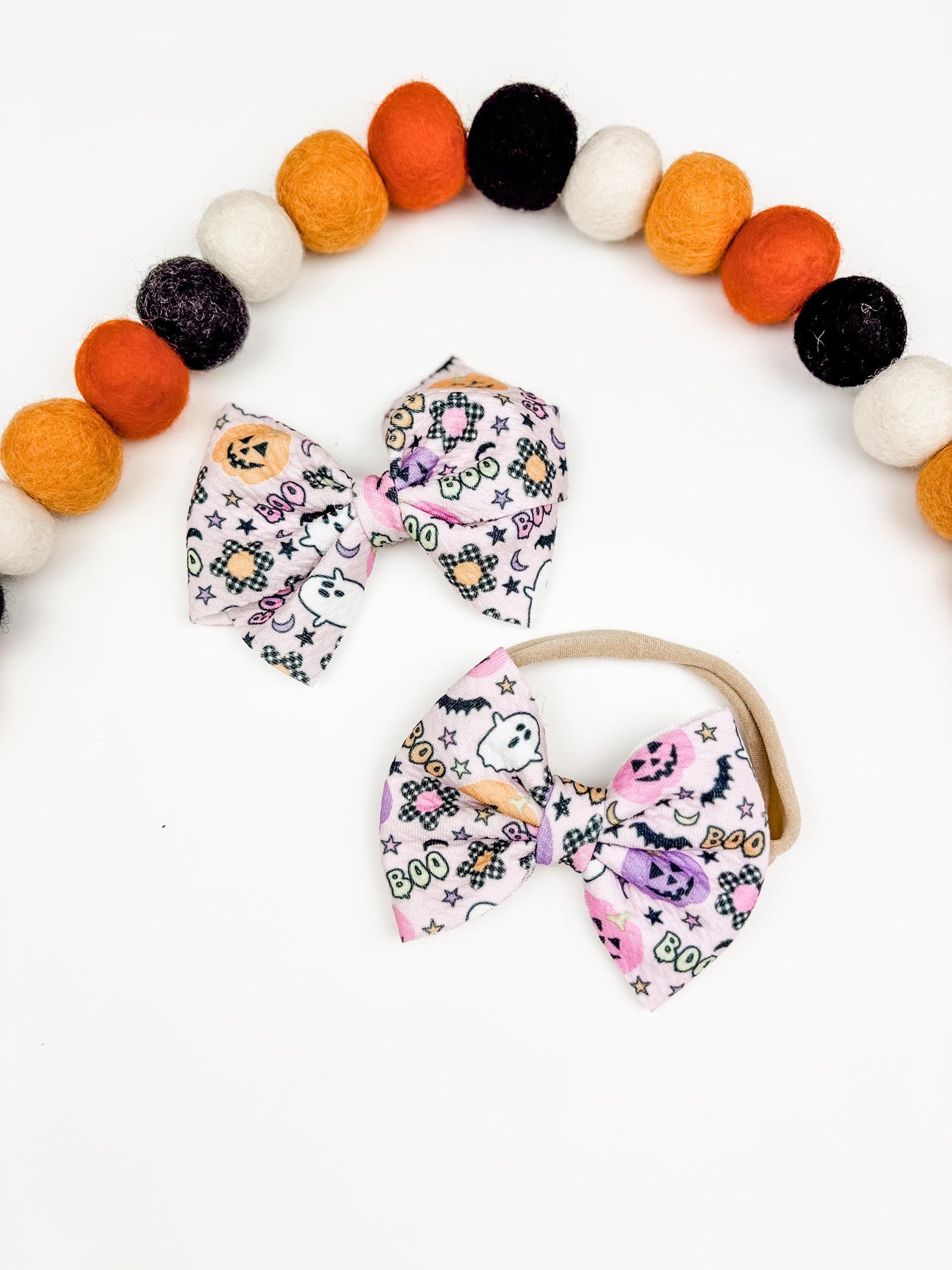 Bullet Fabric Halloween Bow - Classic Baby Headband - Pinwheel Baby Bow