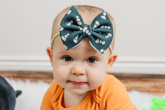 Black Halloween Big Baby Bow - Pinwheel Baby Girl Headband