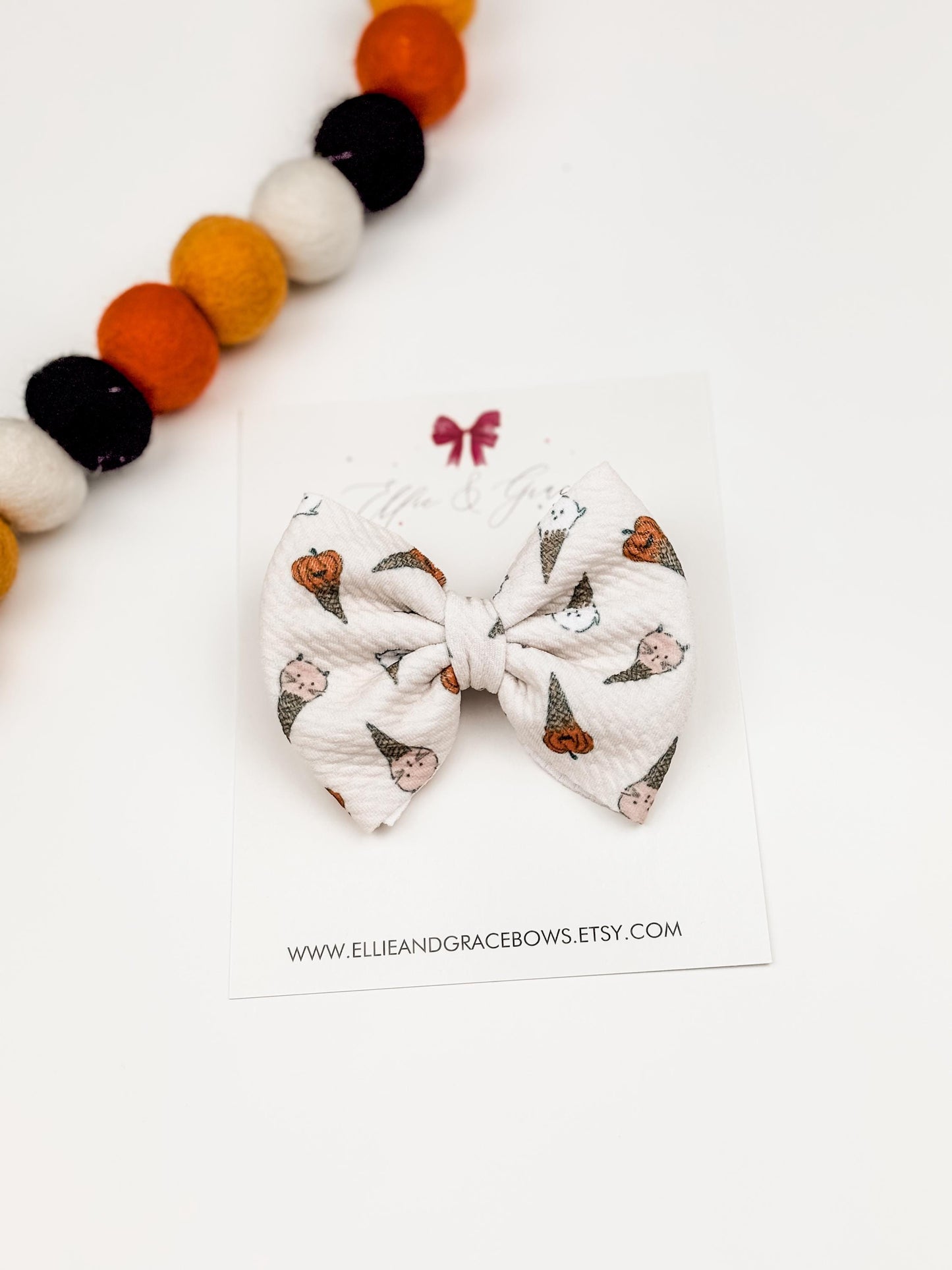 Ice Cream Cone Halloween Big Baby Bow Headband