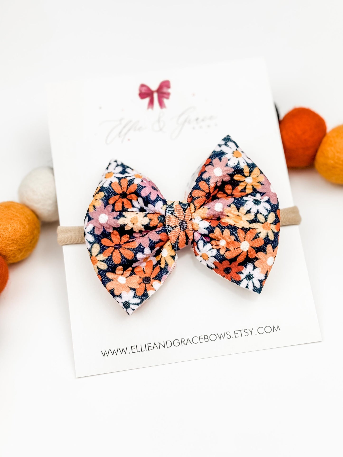 Flower Halloween Big Baby Bow Headband