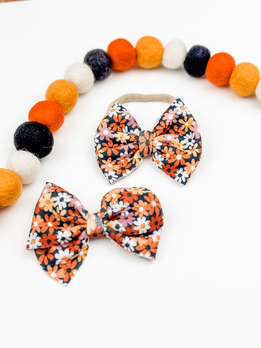 Flower Halloween Big Baby Bow Headband
