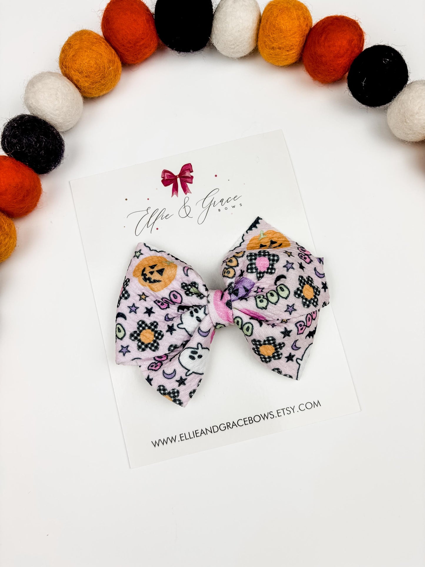 Bullet Fabric Halloween Bow - Classic Baby Headband - Pinwheel Baby Bow