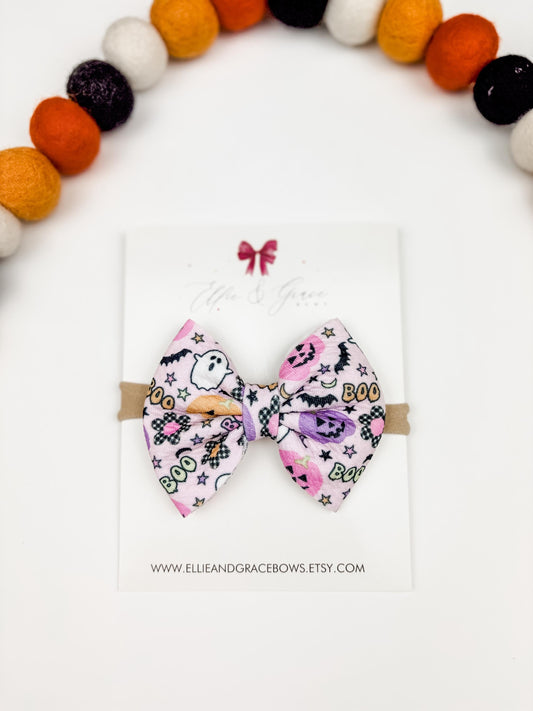Bullet Fabric Halloween Bow - Classic Baby Headband - Pinwheel Baby Bow