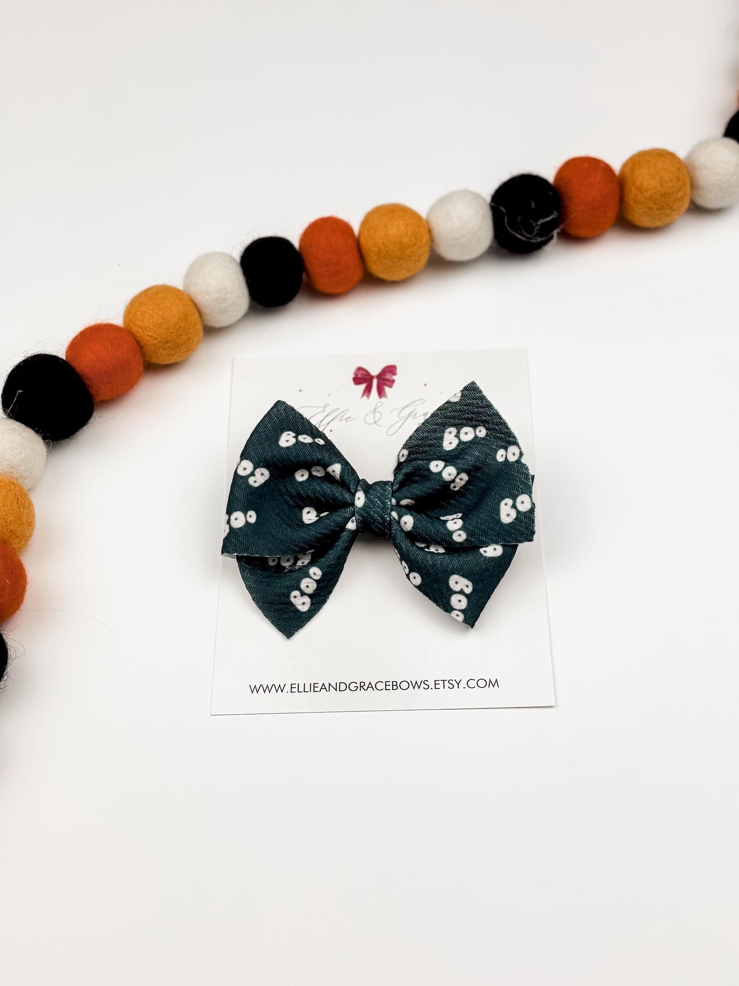 Black Halloween Big Baby Bow - Pinwheel Baby Girl Headband