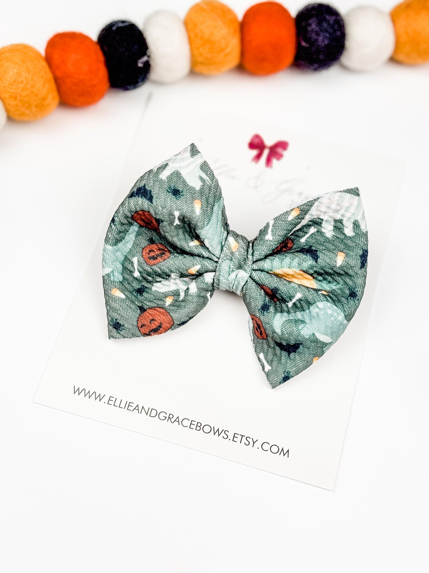 Dinosaur Halloween Bow - Alligator Clip Baby Bow
