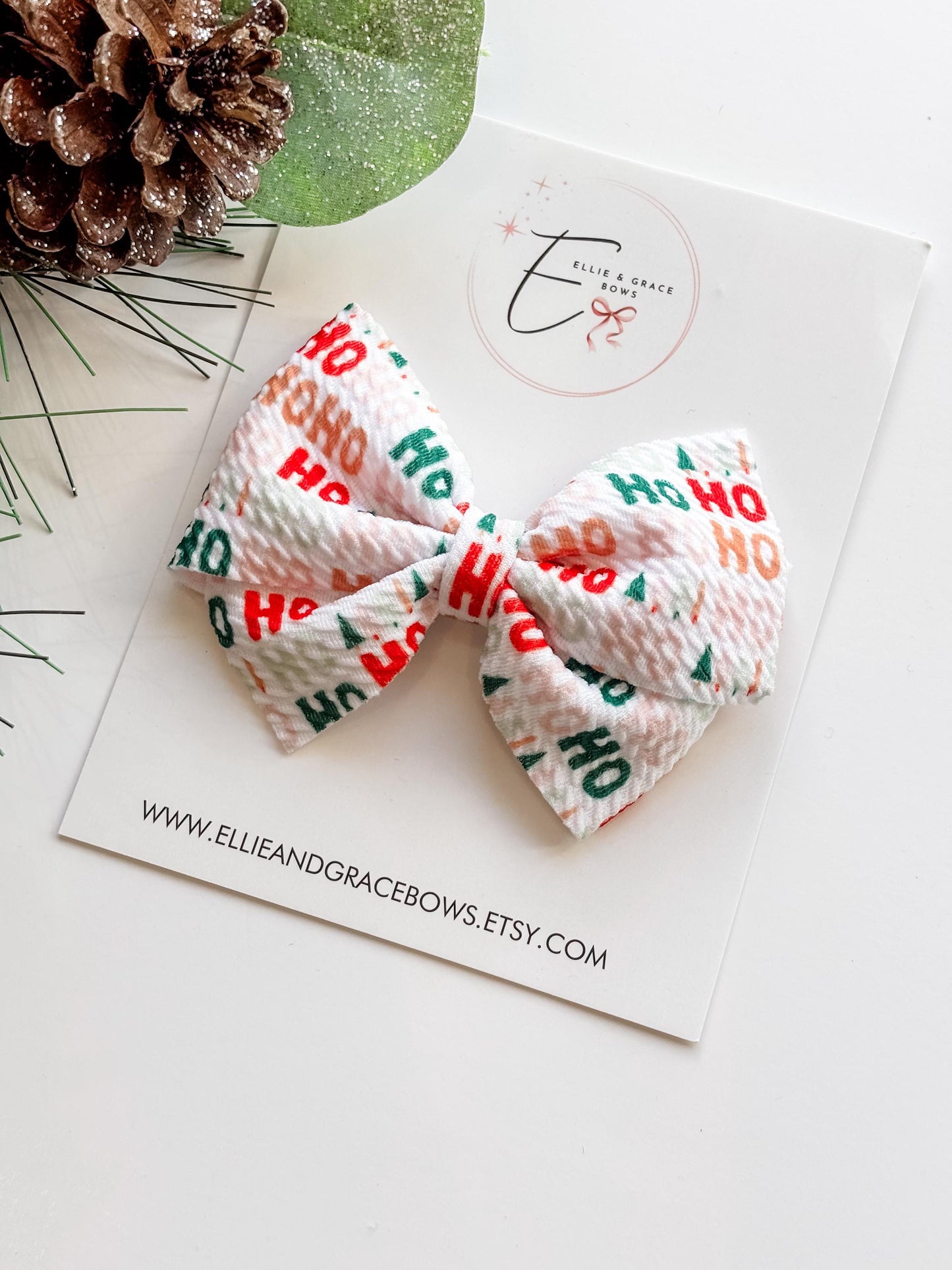 Christmas Baby Bow Headband: Holiday Plaid Fabric Bow
