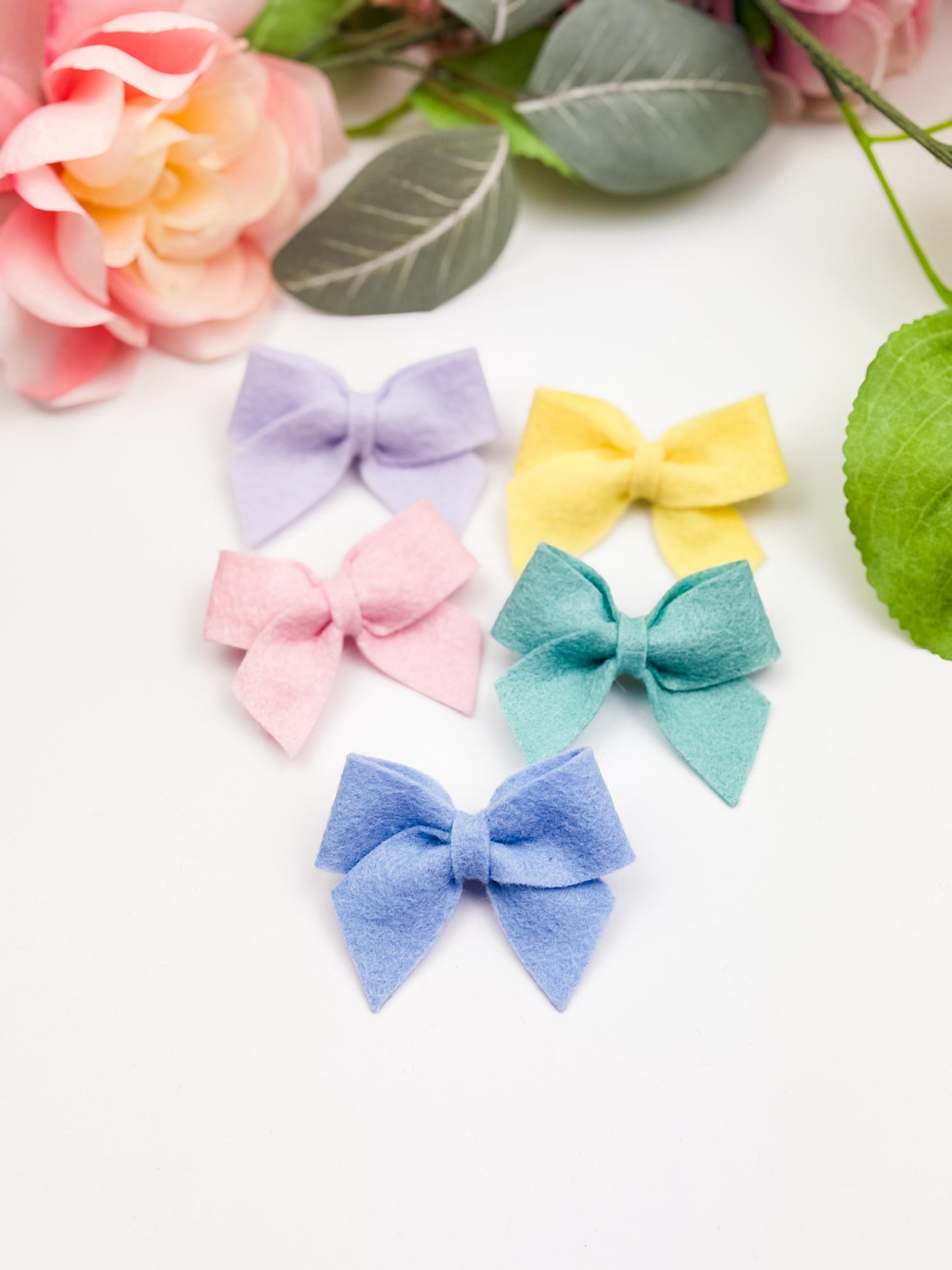 Felt Baby Bow Headband: Pastel Spring Colors