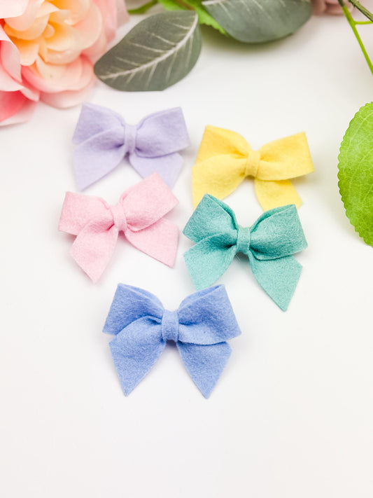 Felt Baby Bow Headband: Pastel Spring Colors
