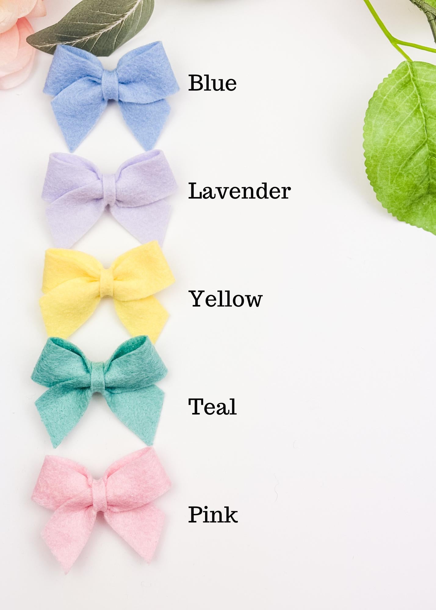 Felt Baby Bow Headband: Pastel Spring Colors