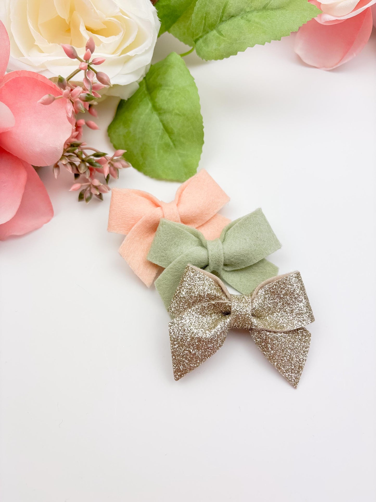 Glitter Spring Baby Bow Headband - Toddler Girl Easter Hair Clips