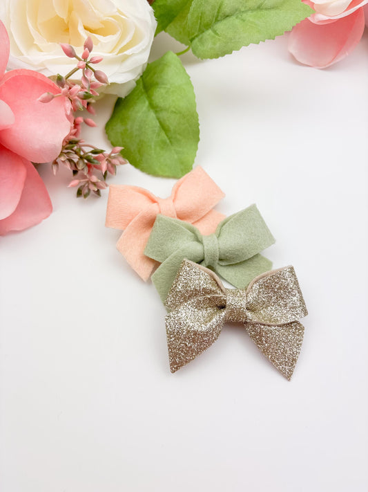 Glitter Spring Baby Bow Headband - Toddler Girl Easter Hair Clips