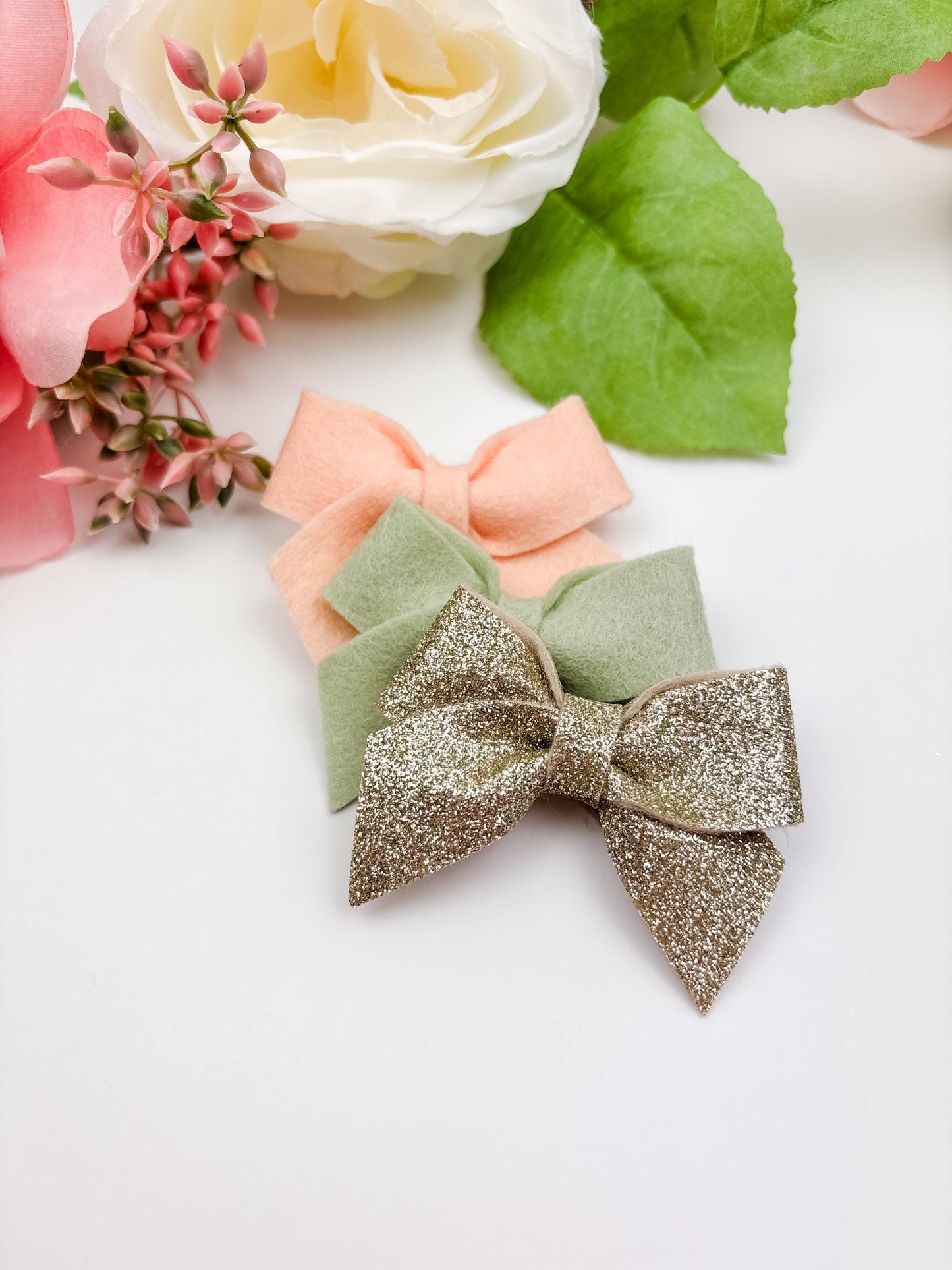 Glitter Spring Baby Bow Headband - Toddler Girl Easter Hair Clips