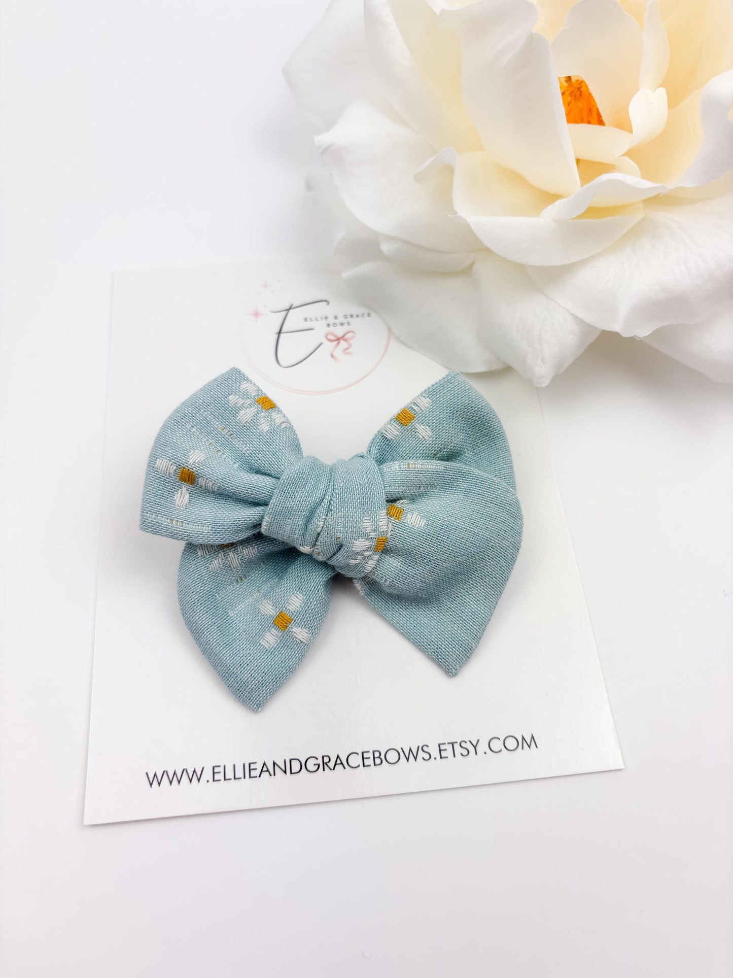 Cotton Pinwheel Hair Bow: Baby Girl Spring Hair Clip