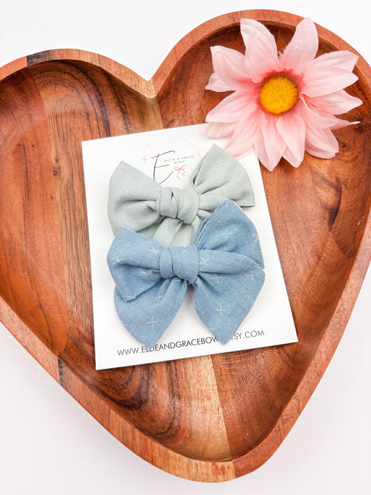 Mint Green Baby Bow Headband - Simple Pinwheel Baby Bows