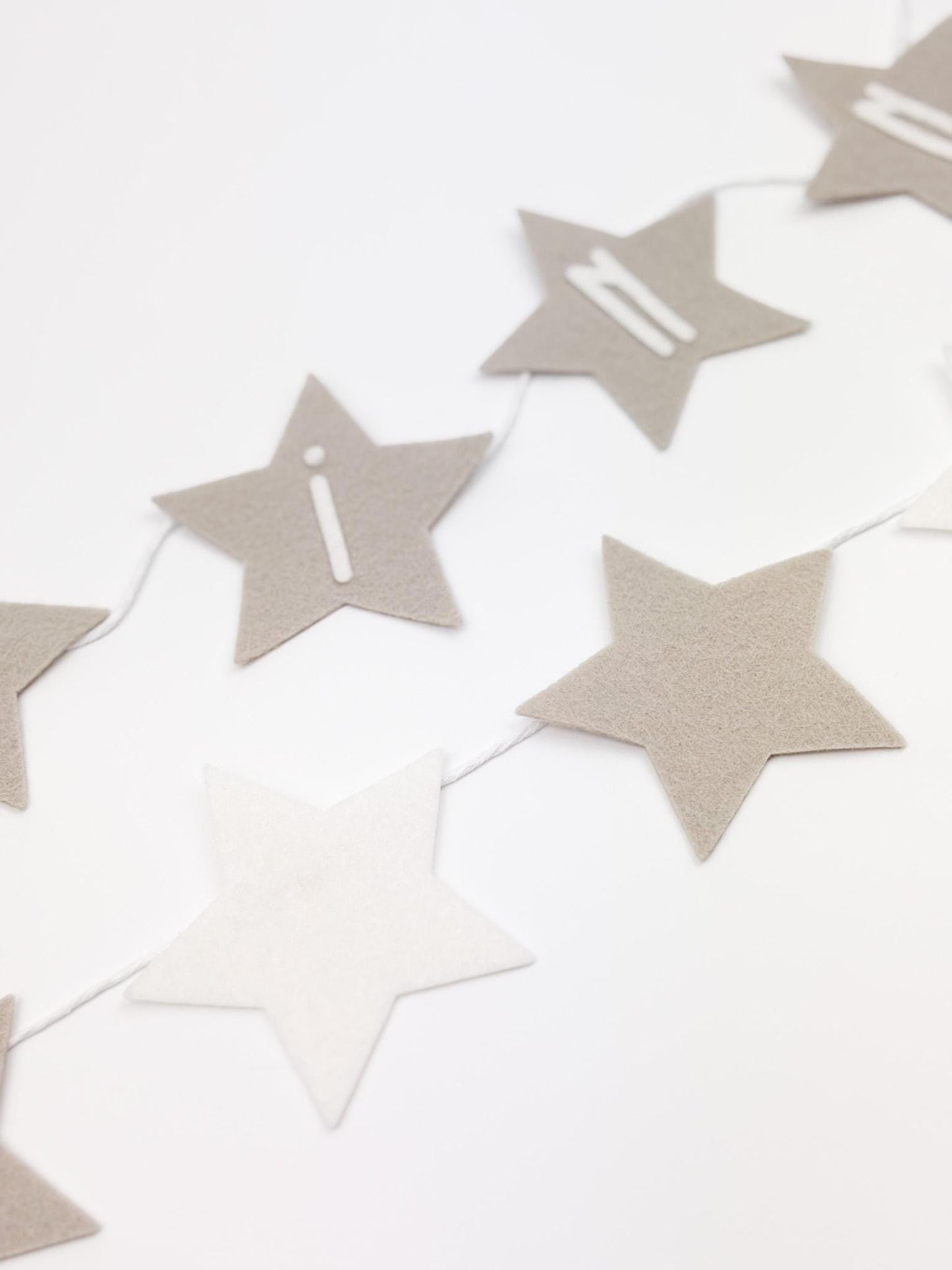 Felt Star Banner: Neutral Nursery Garland, Custom Name Bunting