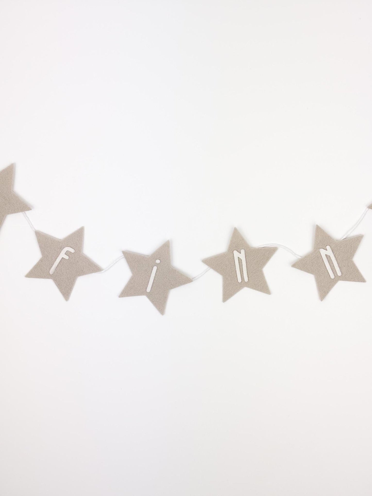 Felt Star Banner: Neutral Nursery Garland, Custom Name Bunting