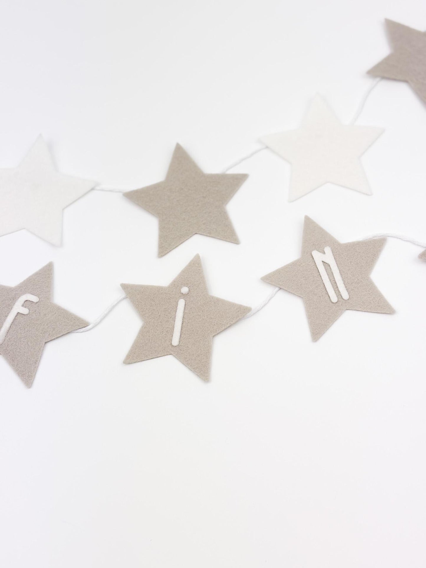 Felt Star Banner: Neutral Nursery Garland, Custom Name Bunting