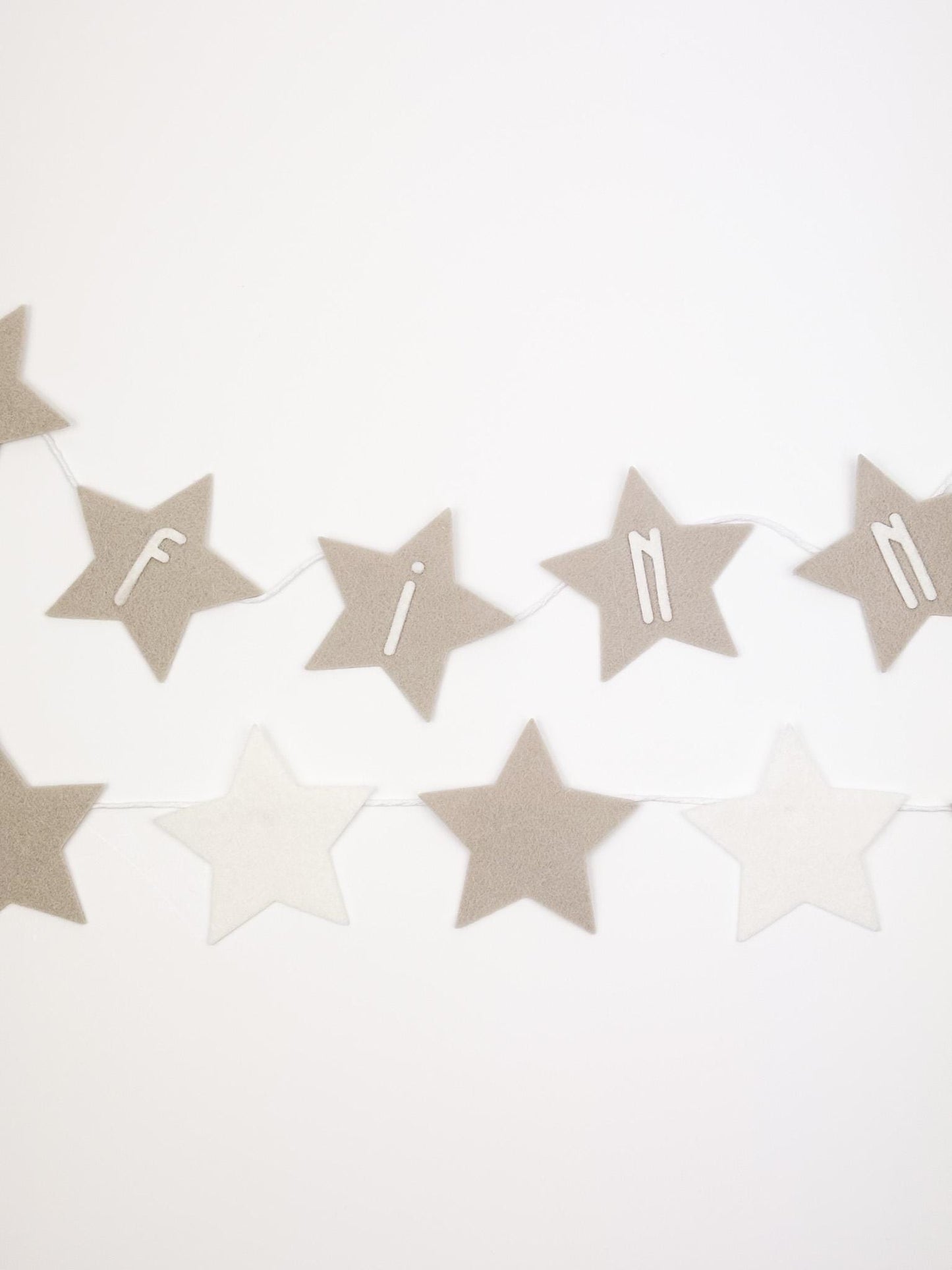 Neutral Felt Star Name Banner – Baby Shower Garland – Minimalist Nursery Decor