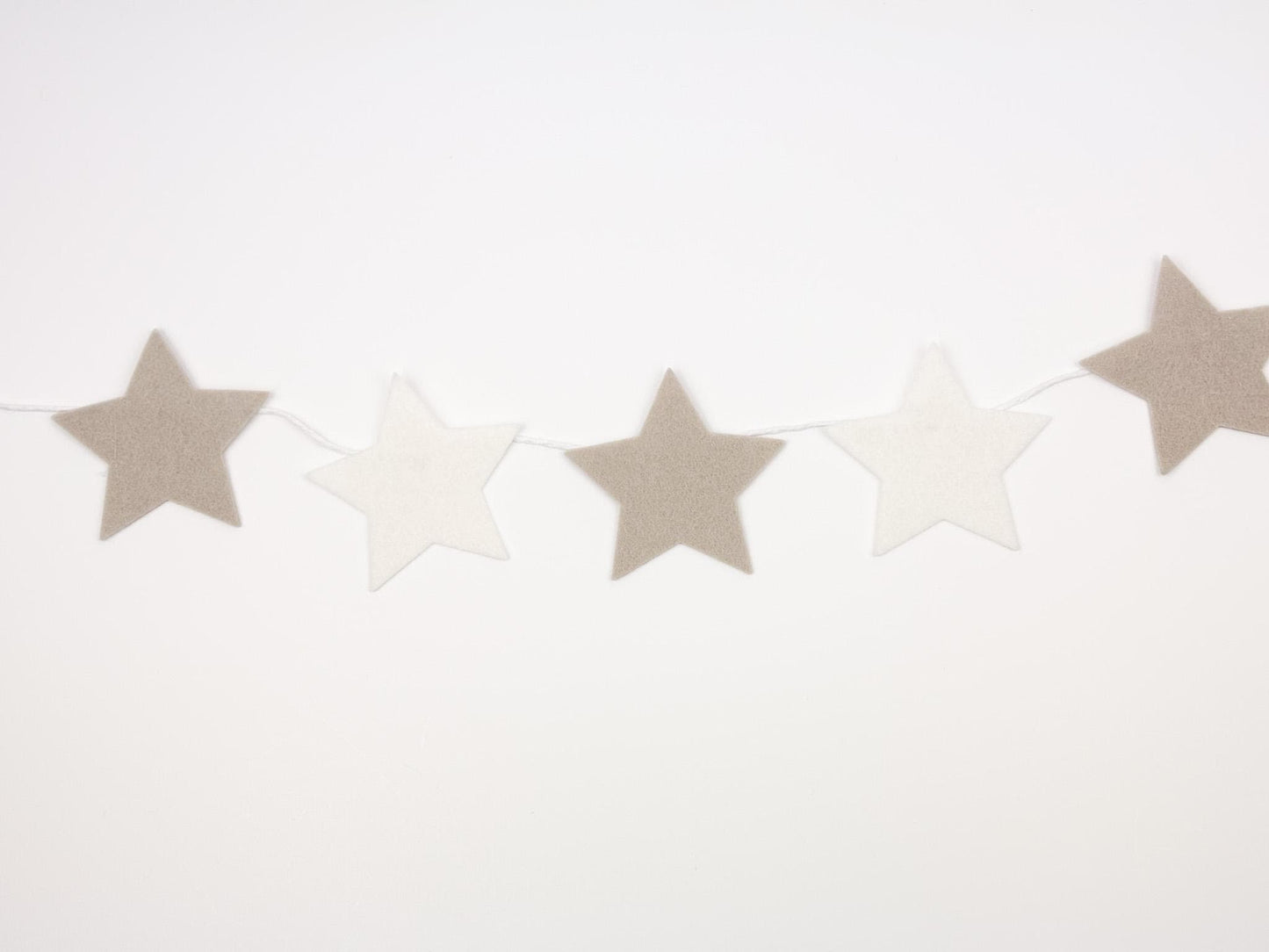 Neutral Felt Star Name Banner – Baby Shower Garland – Minimalist Nursery Decor