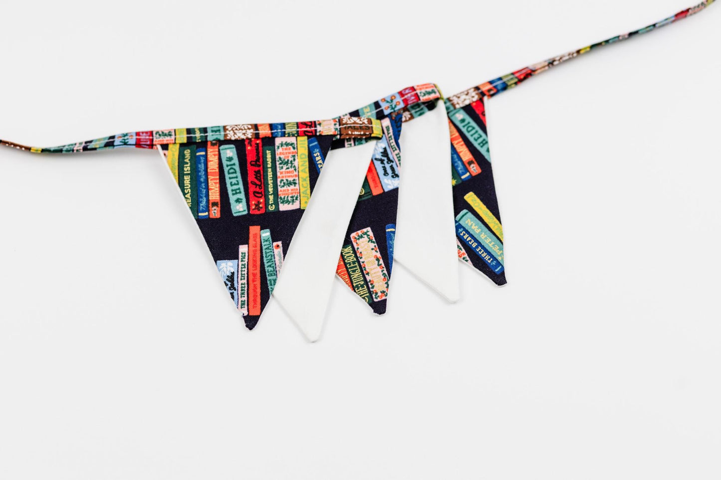 Book Themed Bunting Banner: Cotton Fabric Garland, Library Nursery Decor