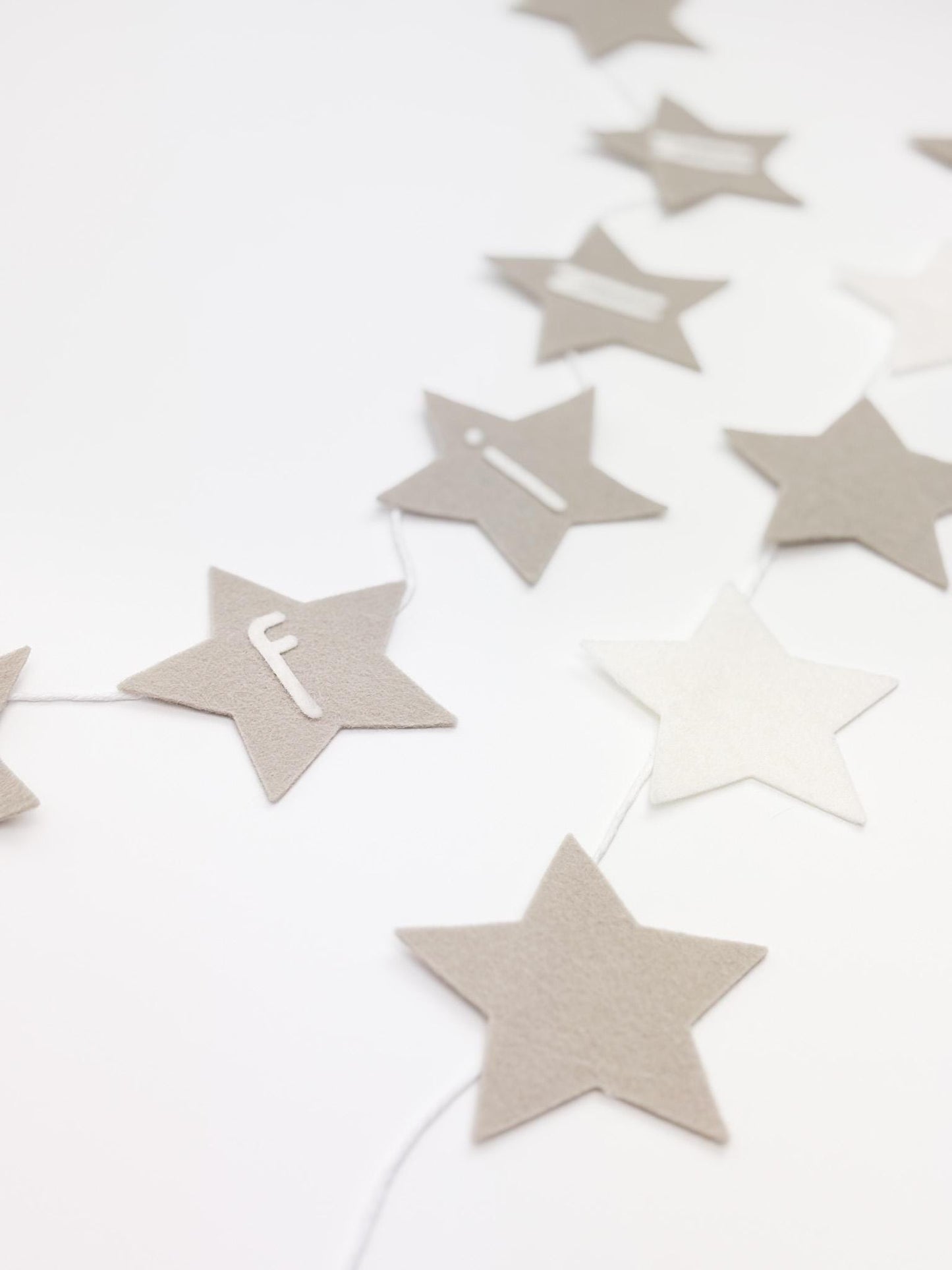 Neutral Felt Star Name Banner – Baby Shower Garland – Minimalist Nursery Decor