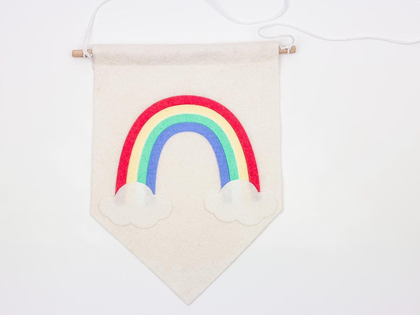 Rainbow Felt Pennant Banner: Colorful Nursery, Playroom, Party Decor
