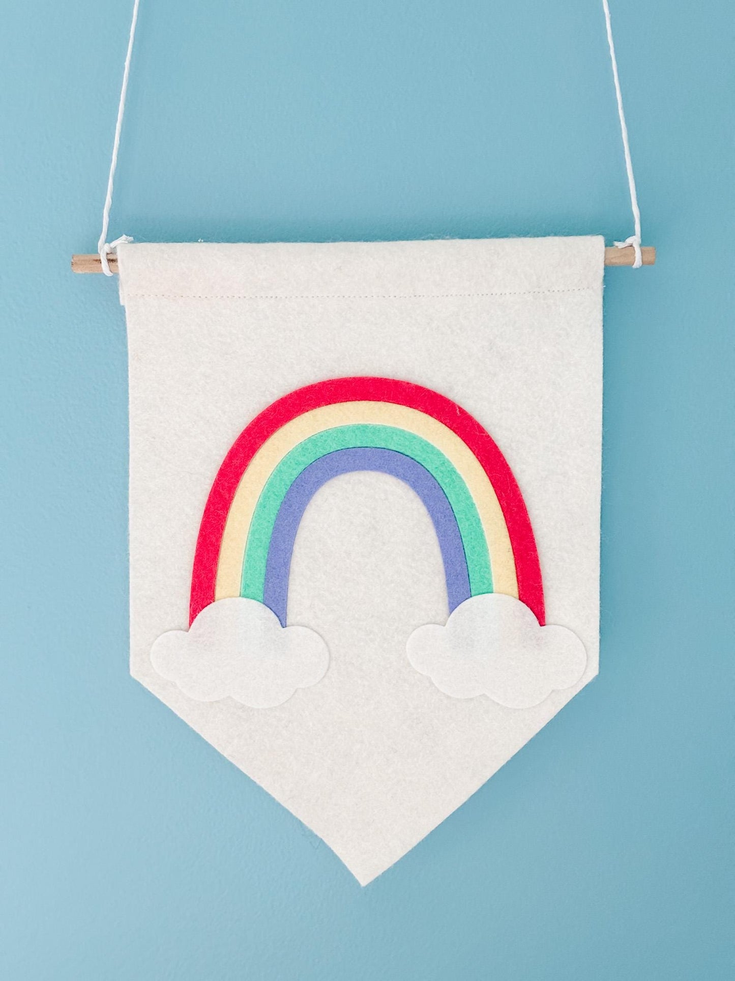 Rainbow Felt Pennant Banner: Colorful Nursery, Playroom, Party Decor