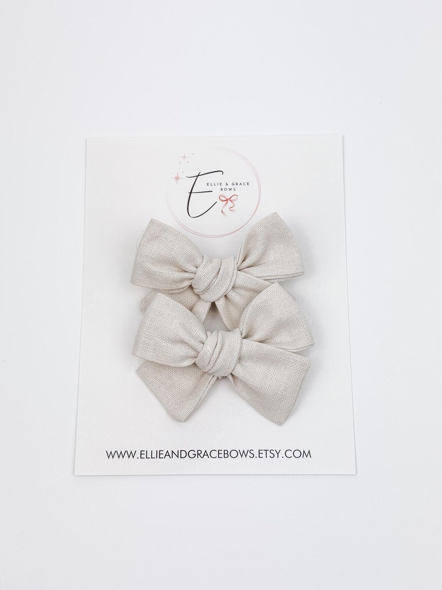 Cotton Linen Pigtail Bows: 2.75 Inch Baby Girl Hair Accessories