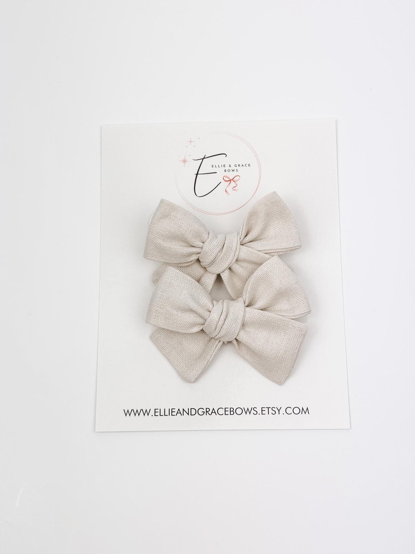 Cotton Linen Pigtail Bows: 2.75 Inch Baby Girl Hair Accessories