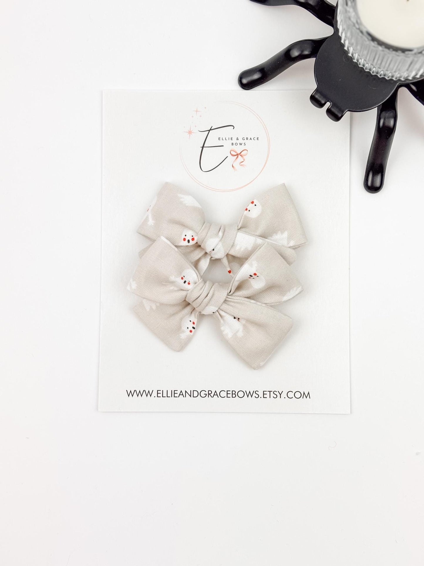 Halloween Ghost Pigtail Bow Set