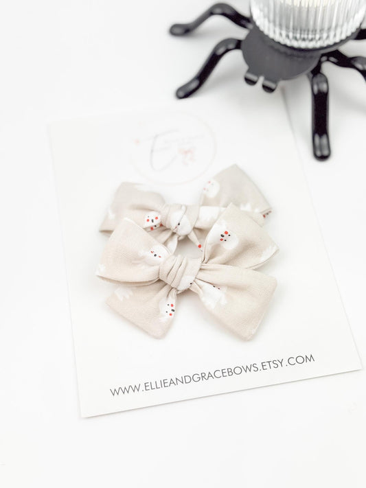 Halloween Ghost Pigtail Bow Set
