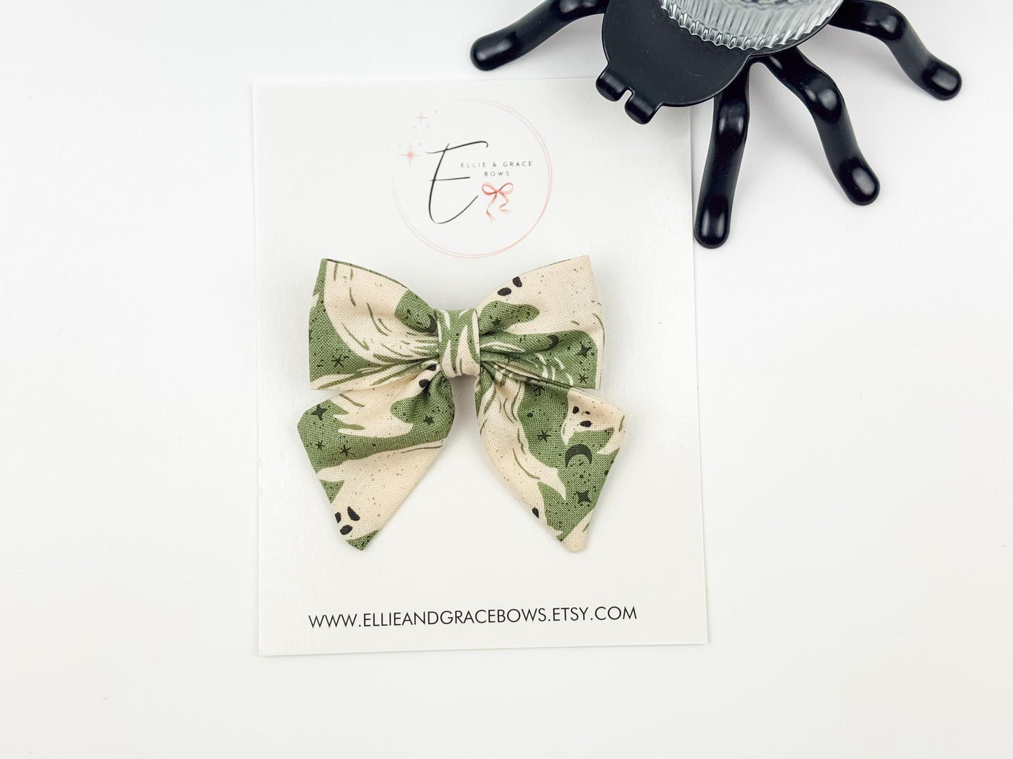 Green Ghost Hair Bow
