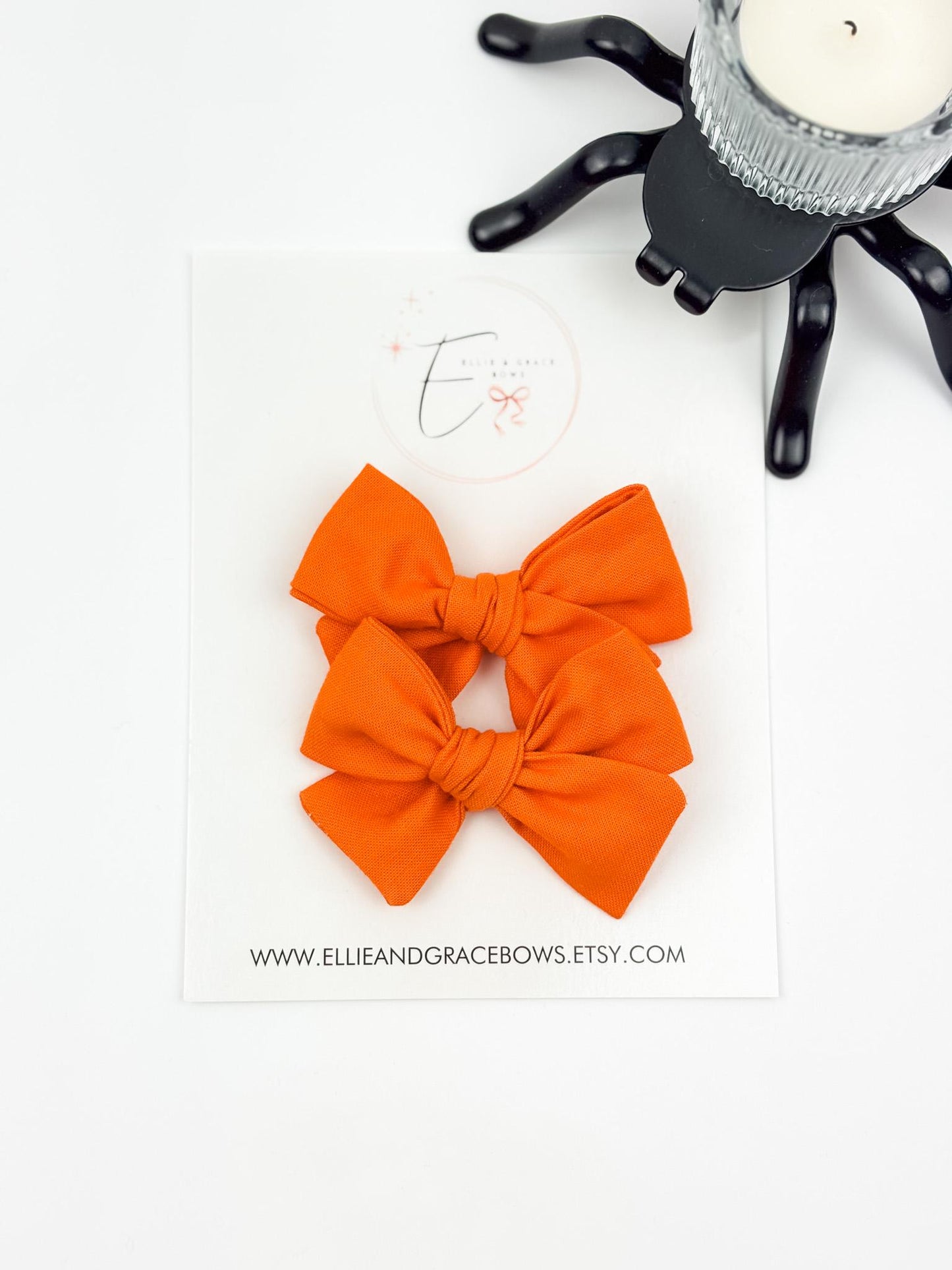 Solid Orange Hair Bows