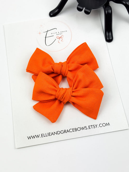 Solid Orange Hair Bows