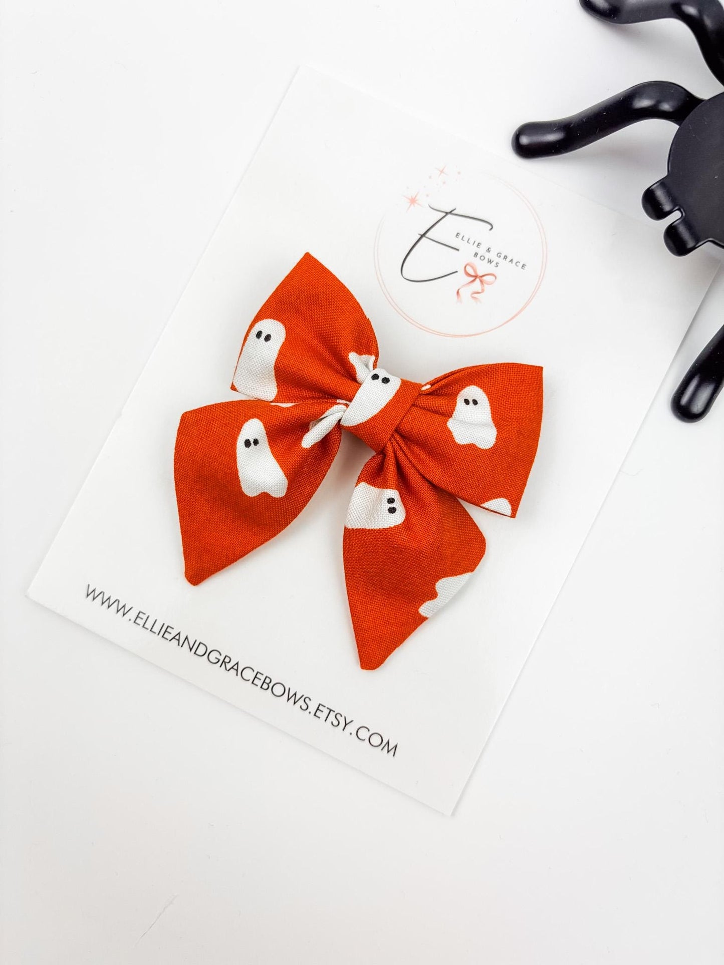 Orange Ghost Hair Bow