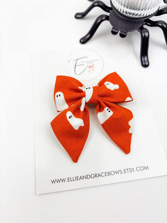 Orange Ghost Hair Bow