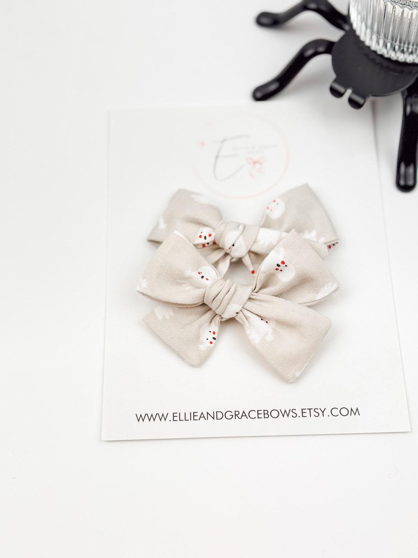 Halloween Ghost Pigtail Bow Set