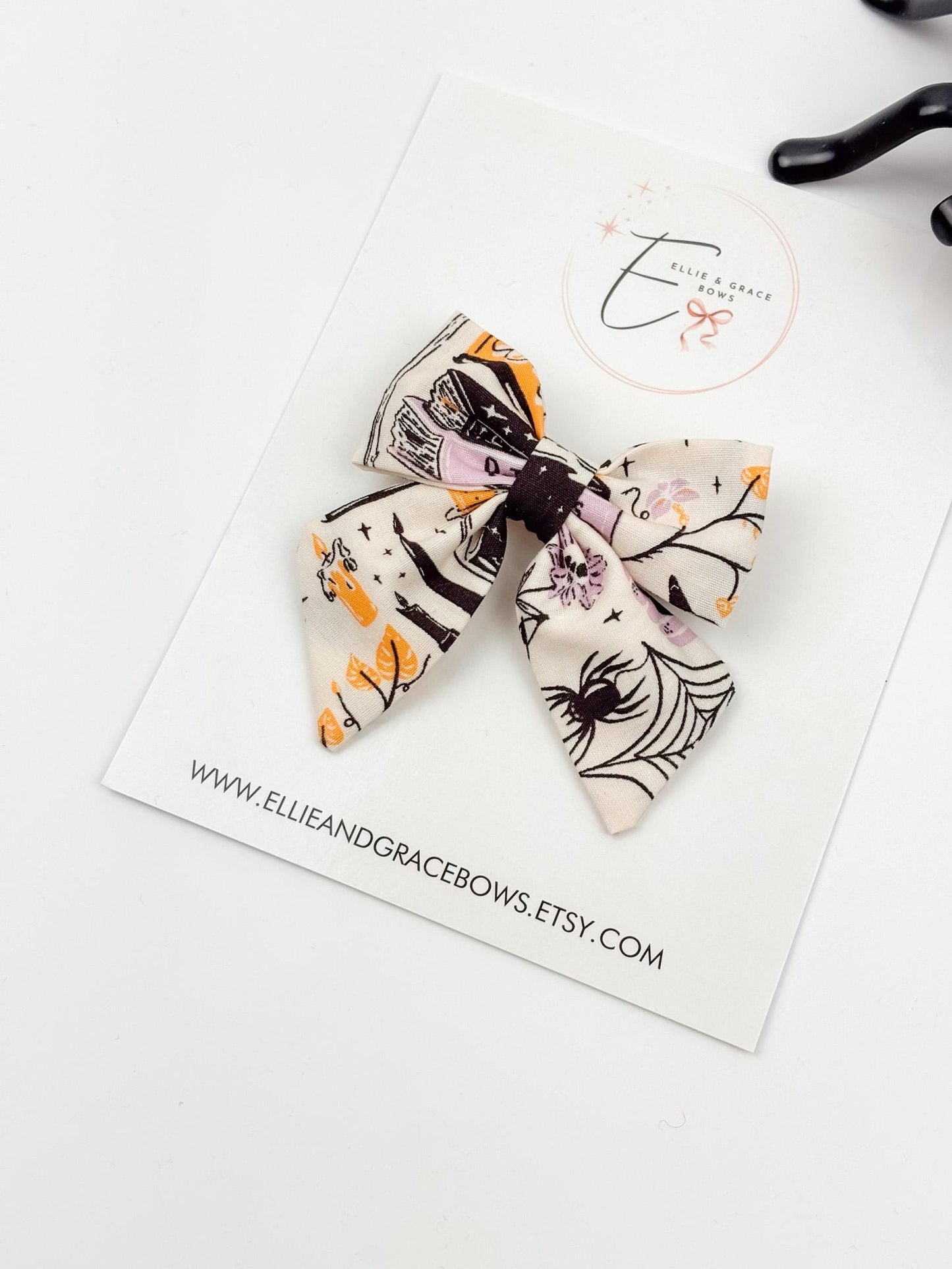 Witch - Spiderweb Cotton Hair Bows for Babies, Toddlers & Girls