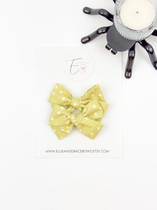 Spooky Halloween Cotton Pigtail Bow Set for Toddlers & Girls - Festive Hair Accessories