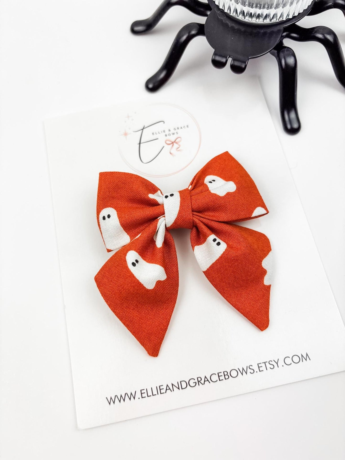 Orange Ghost Hair Bow