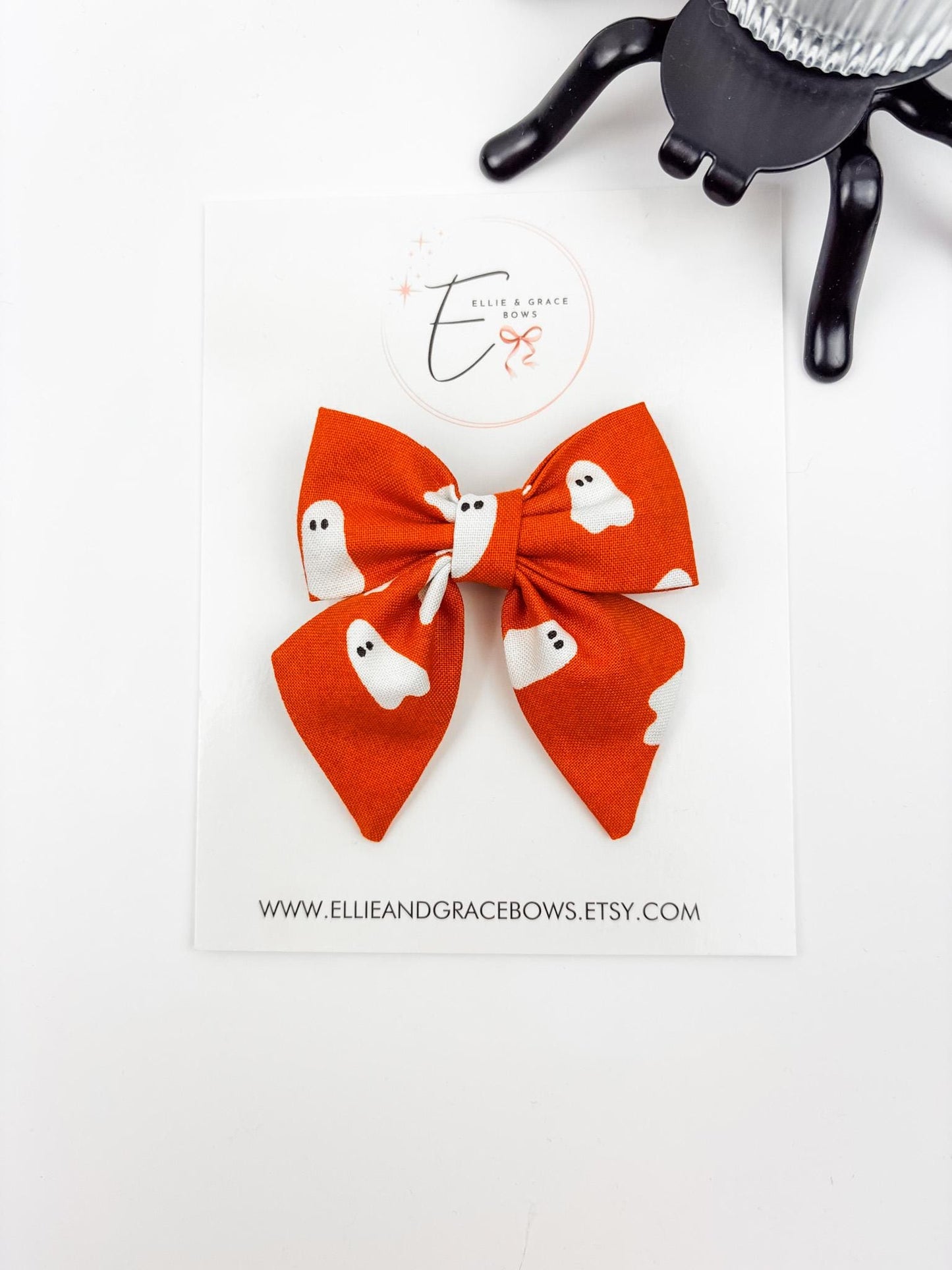 Orange Ghost Hair Bow